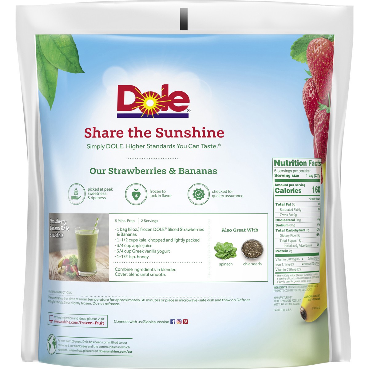 slide 4 of 9, Dole Strawberries & Bananas, 40 oz