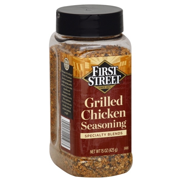 slide 1 of 1, First Street Grilled Chicken Seasoning, 15 oz