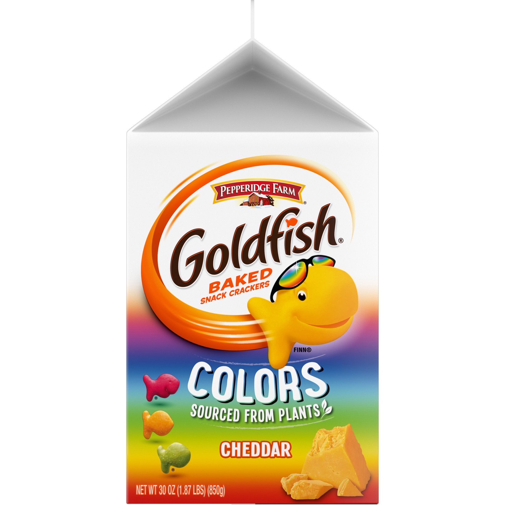 slide 3 of 9, Pepperidge Farm Goldfish Colors Cheddar Cheese Crackers, 30 oz Carton, 30 oz