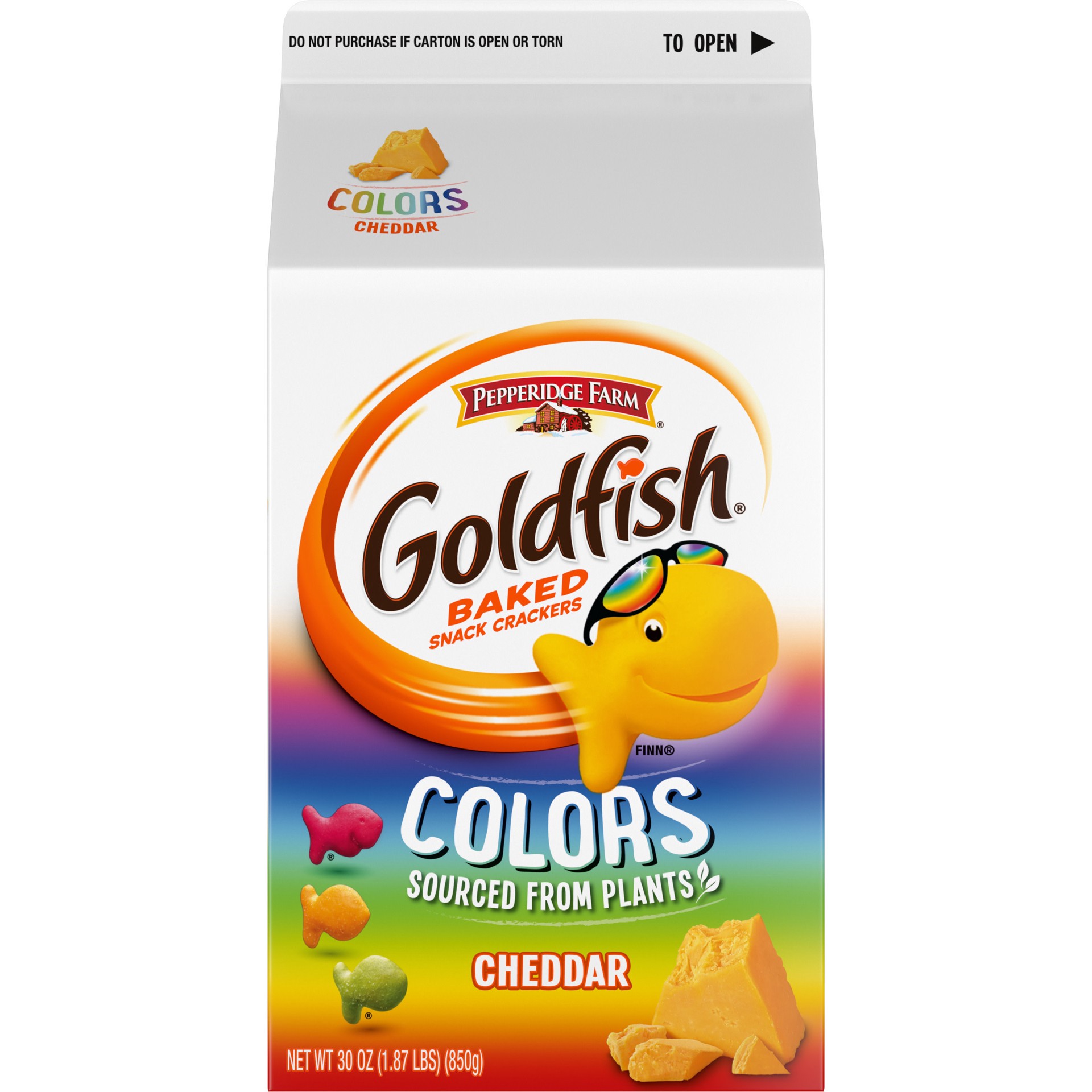 slide 9 of 9, Pepperidge Farm Goldfish Colors Cheddar Cheese Crackers, 30 oz Carton, 30 oz