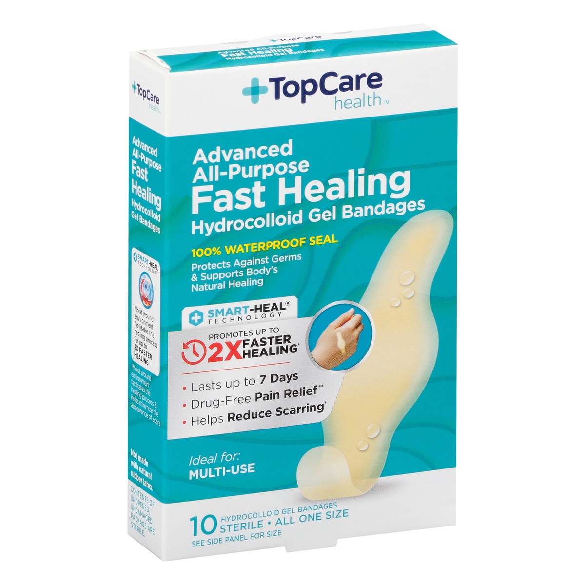 slide 4 of 8, TopCare Health Fast Healing Hydrocolloid Gel Bandages 10 ea, 10 ct