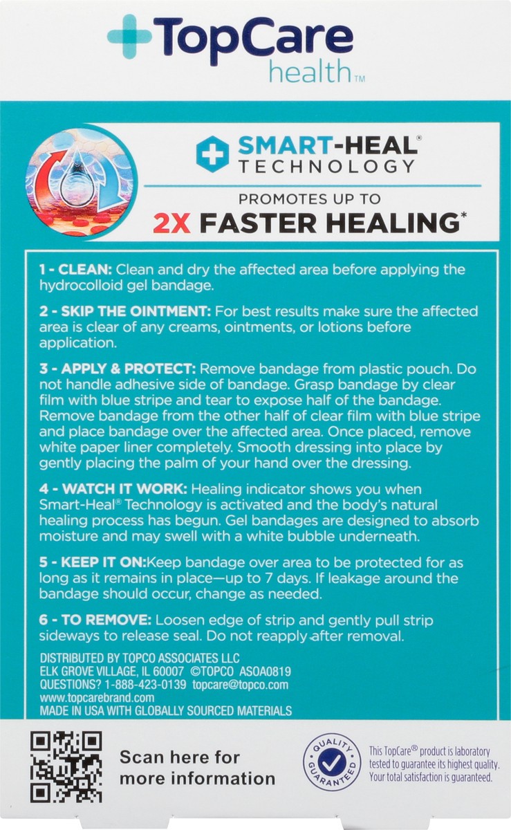 slide 6 of 8, TopCare Health Fast Healing Hydrocolloid Gel Bandages 10 ea, 10 ct