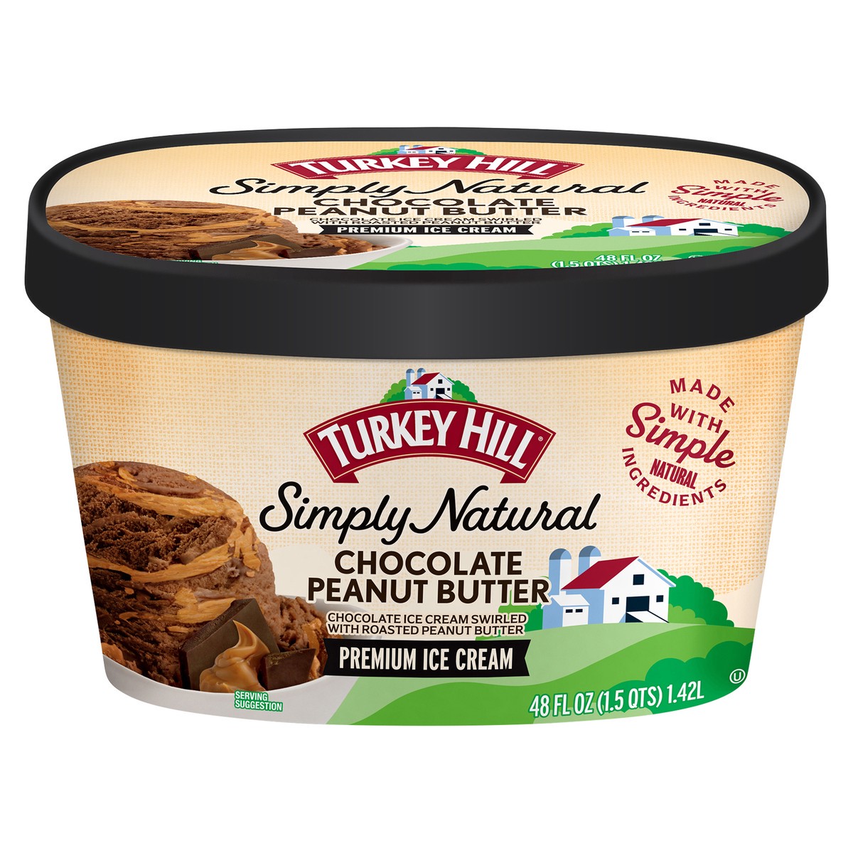 slide 1 of 10, Turkey Hill Chocolate Peanut Butter, 48 fl oz