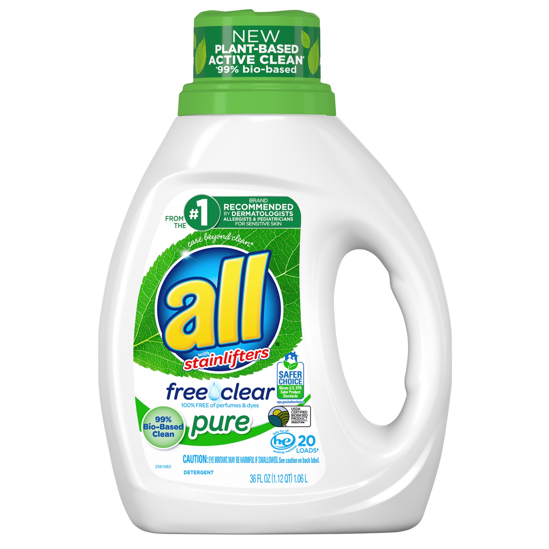 slide 1 of 10, All Ultra Free Clear Pure Liquid Detergent, 36 fl oz