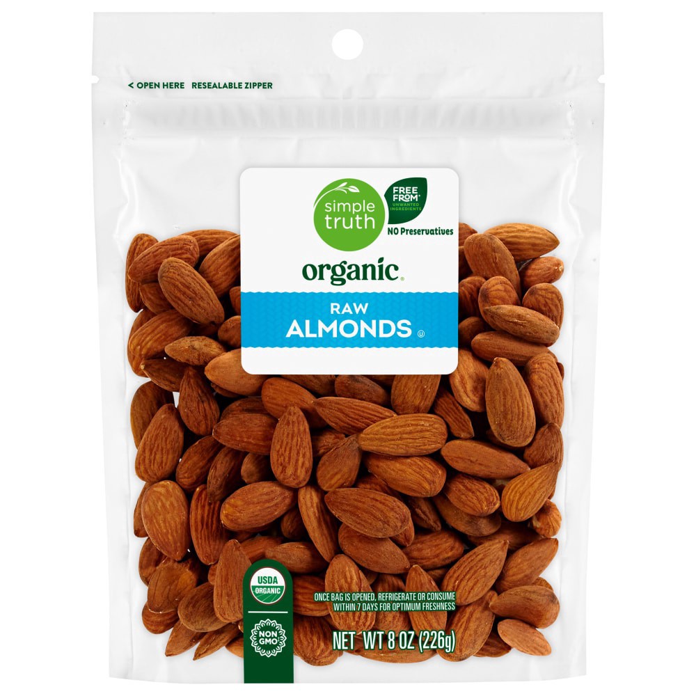 slide 2 of 2, Simple Truth Organic Raw Almonds, 8 oz