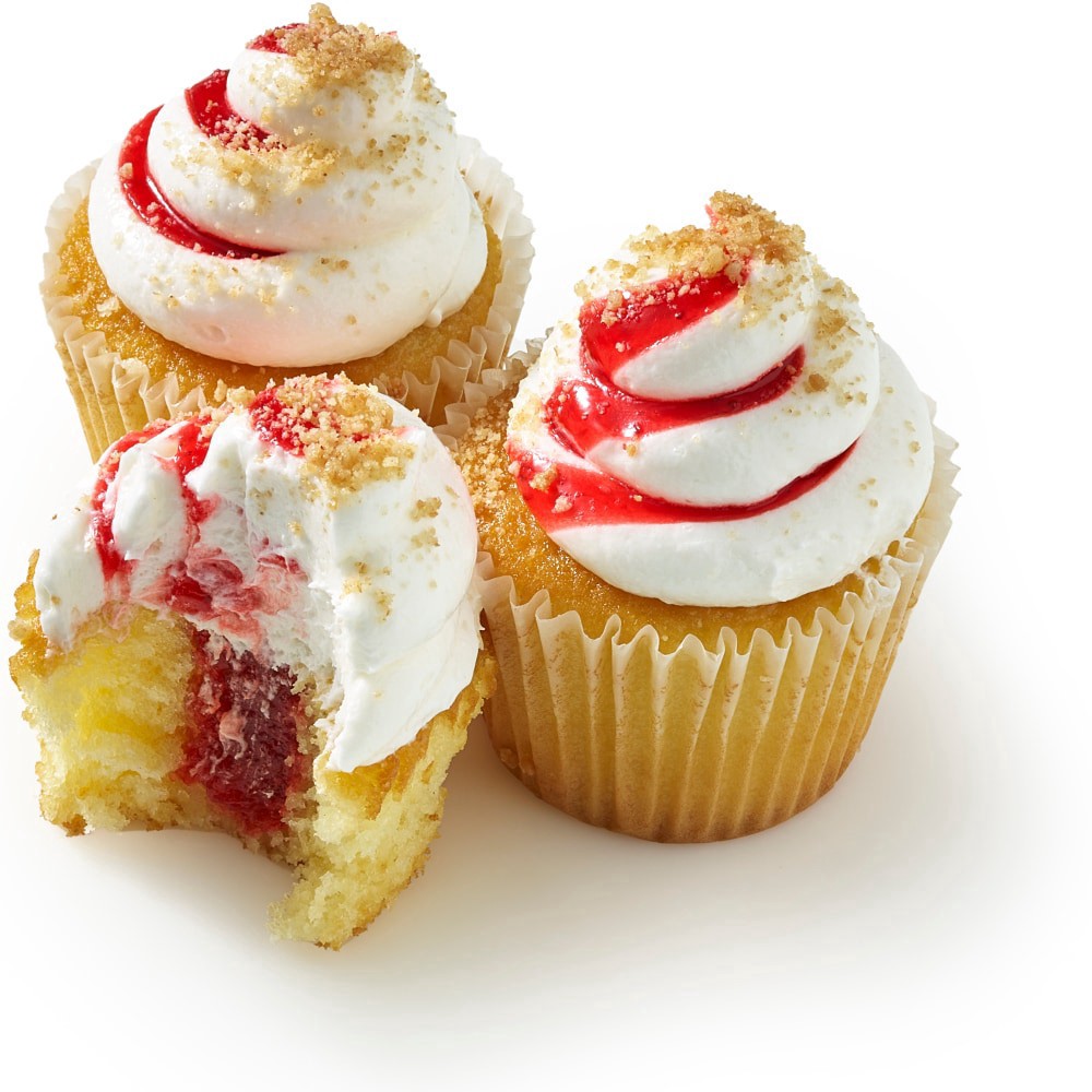 slide 2 of 5, Private Selection Strawberry Cheesecake Gourmet Cupcakes, 4 ct; 11.7 oz
