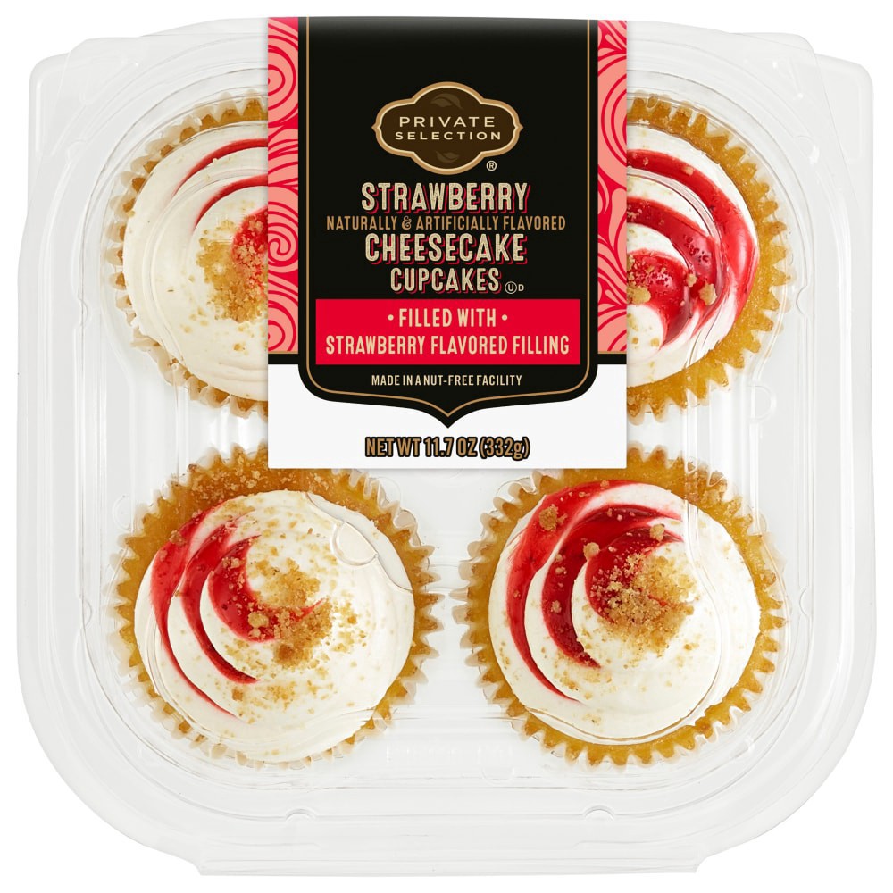 slide 5 of 5, Private Selection Strawberry Cheesecake Gourmet Cupcakes, 4 ct; 11.7 oz