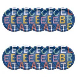American Greeting Paper Plates- Celebrate On Blue