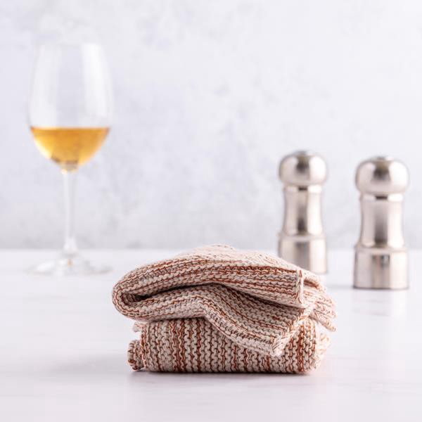 slide 1 of 1, Hy-Vee Seasons Knit Dishcloths In Amber Orange, Set Of 2, 2 ct