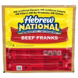 Hebrew National Beef Franks, 12 OZ (Pack of 4)
