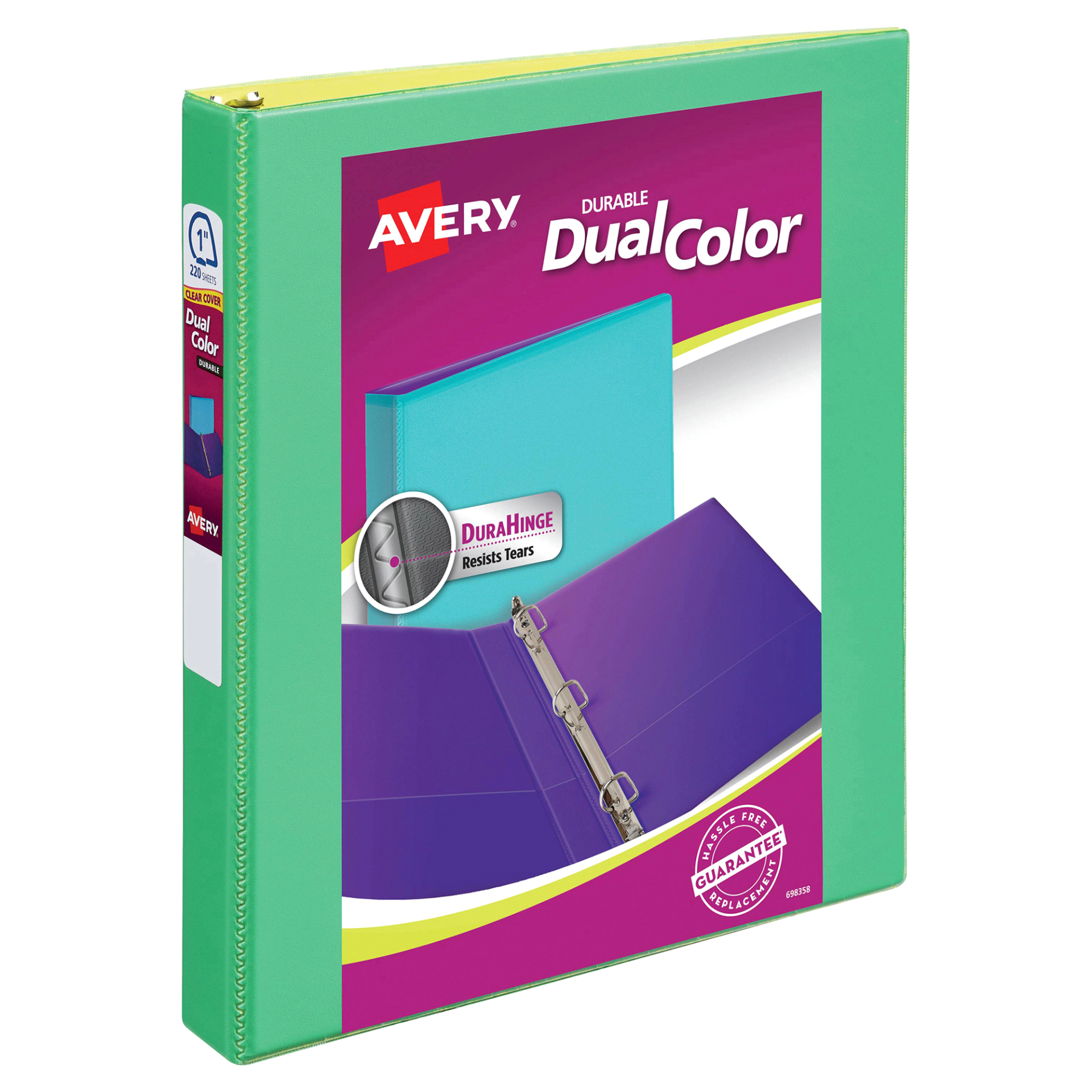 slide 1 of 1, Avery Durable Dual Color 1 Inch Binder, Colors May Vary, 1 ct