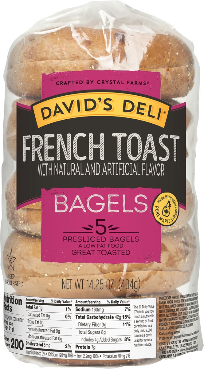 slide 3 of 4, David's Deli Bagels, 5 ct