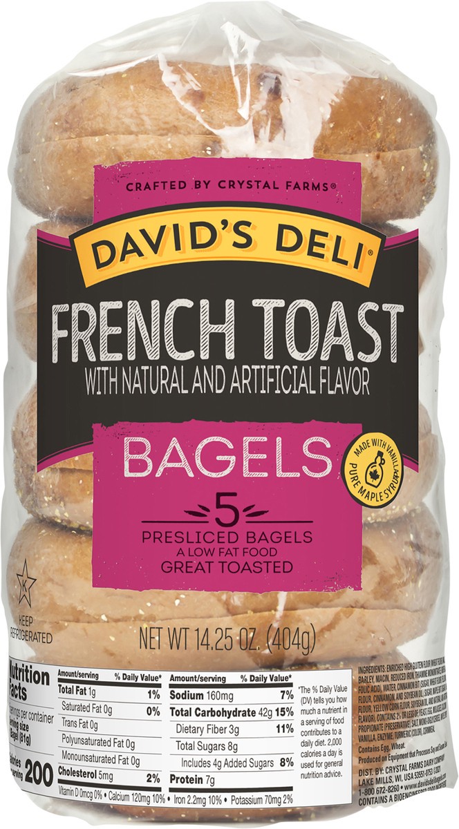 slide 4 of 4, David's Deli Bagels, 5 ct