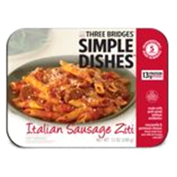 slide 1 of 1, Three Bridges Simple Dishes Italian Sausage Ziti, 12 oz