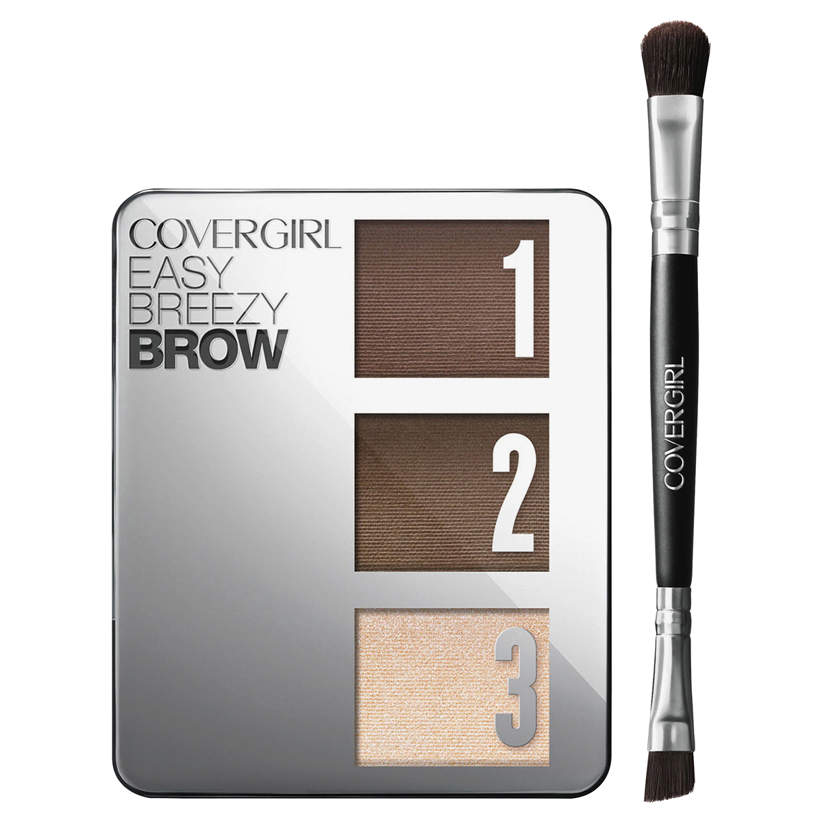 slide 7 of 7, Covergirl Easy Breezy Brow Powder Kit, Rich Brown, 1 ct