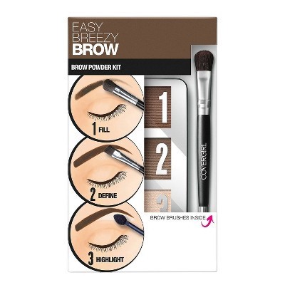 slide 1 of 7, Covergirl Easy Breezy Brow Powder Kit, Rich Brown, 1 ct
