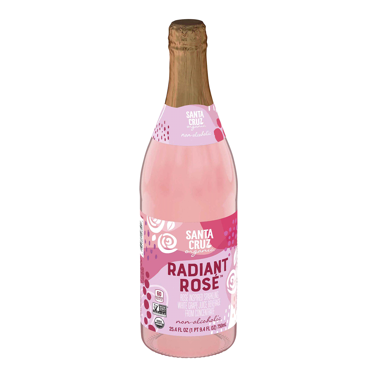 slide 1 of 1, Santa Cruz Organic Radiant Rose Sparkling White Grape Juice Beverage, 25.4 fl oz