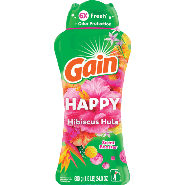 slide 1 of 1, Gain In-Wash Scent Booster Beads, Happy, 24 Oz, 24 oz