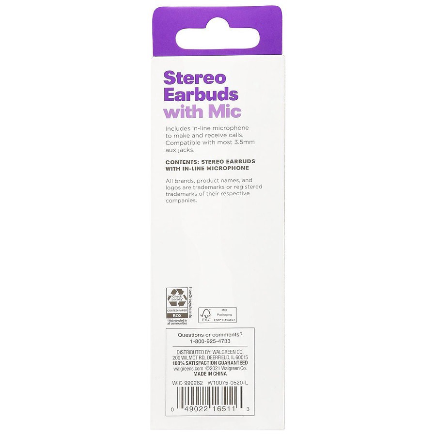 slide 2 of 2, Infinitive Stereo Earbuds with Mic, 1 ct