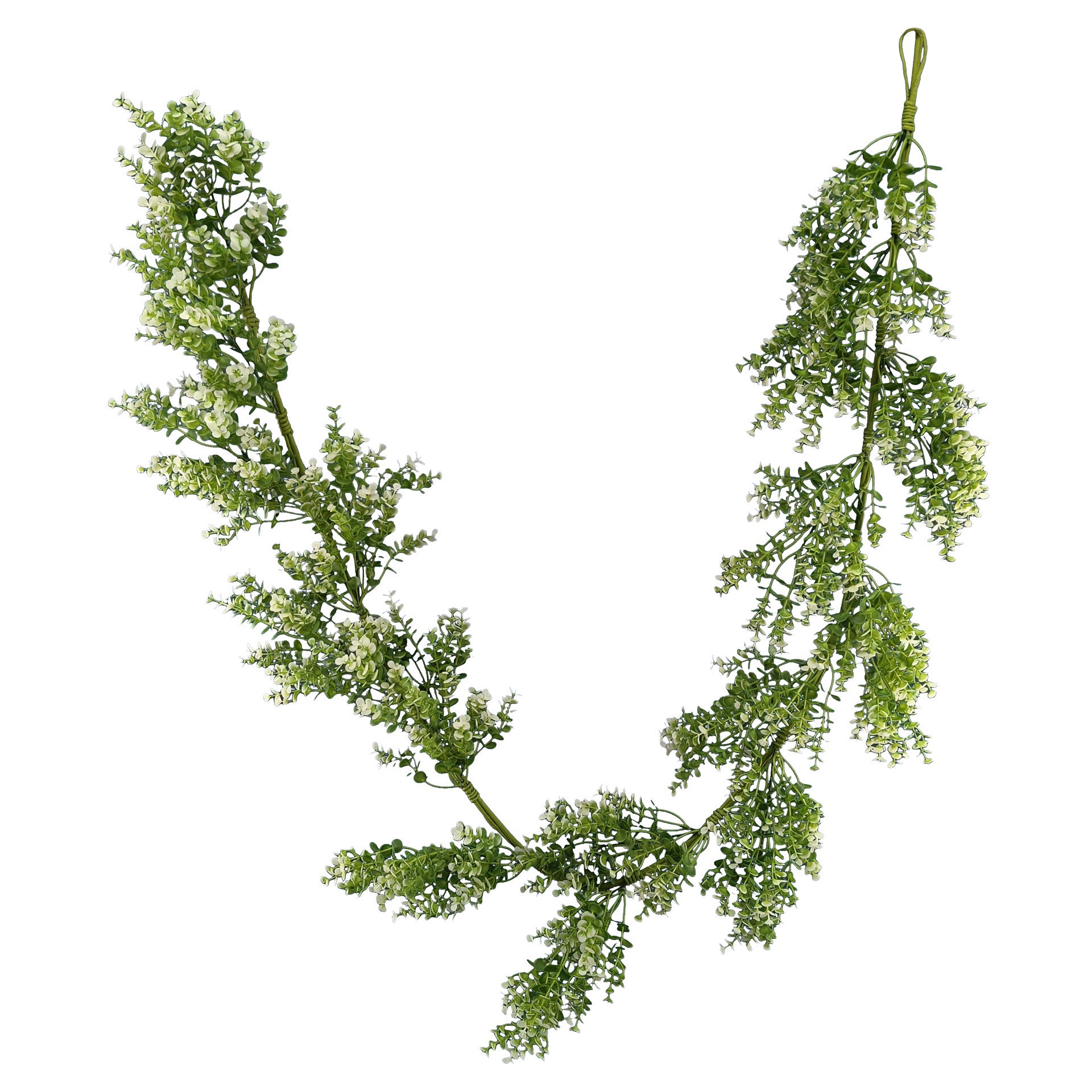slide 3 of 3, 6 ft Green & Cream Eucalyptus Garland by Ashland, 6 ft