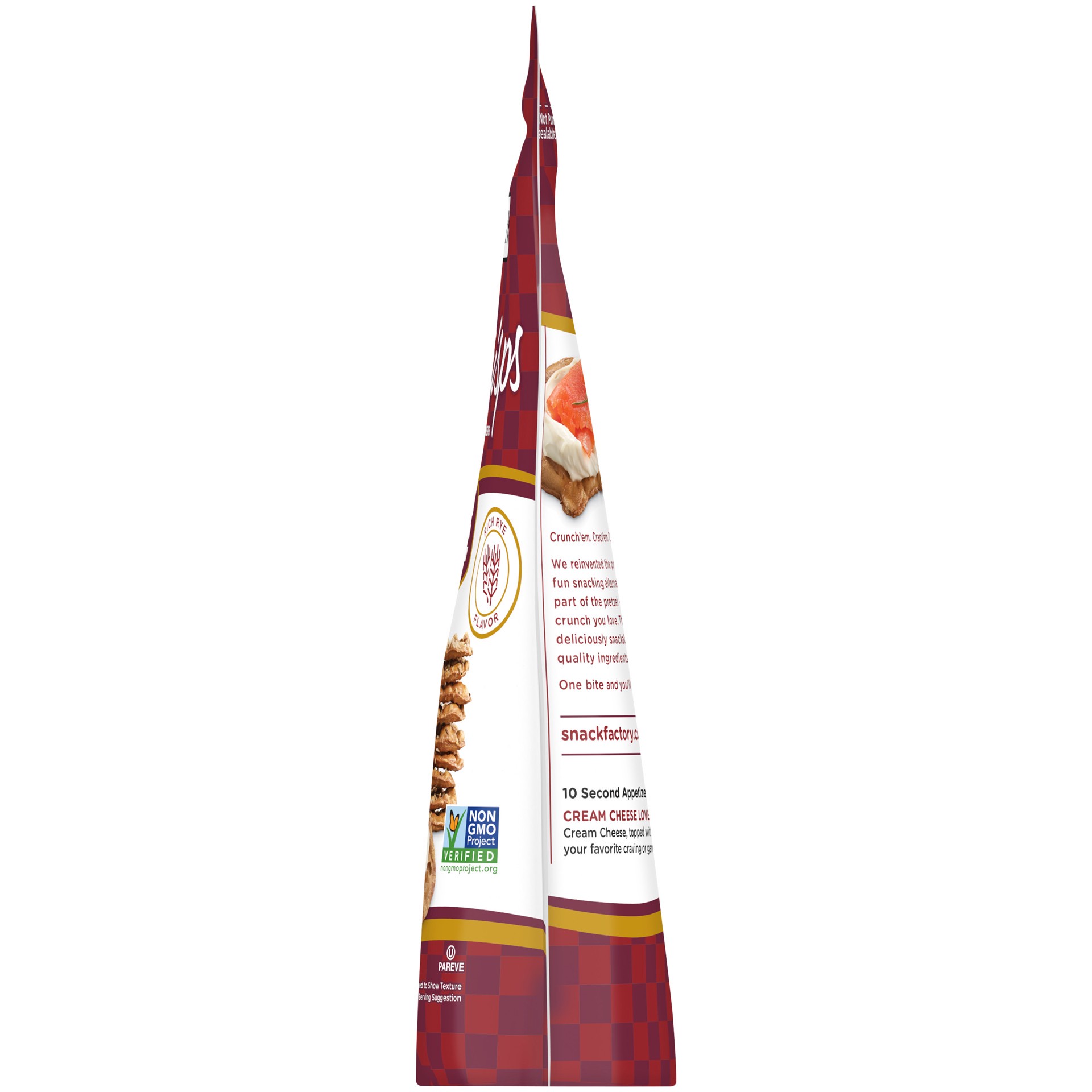 slide 5 of 6, Snack Factory Rye Pretzel Crackers, 7.200 oz