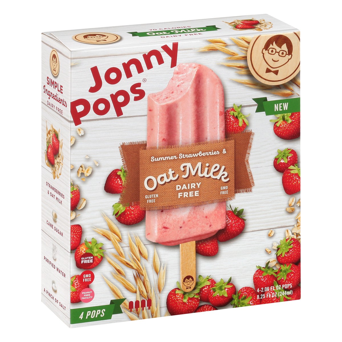 slide 2 of 9, Jonny Pops Dairy Free Strawberry & Oat Milk Pops, 1 ct