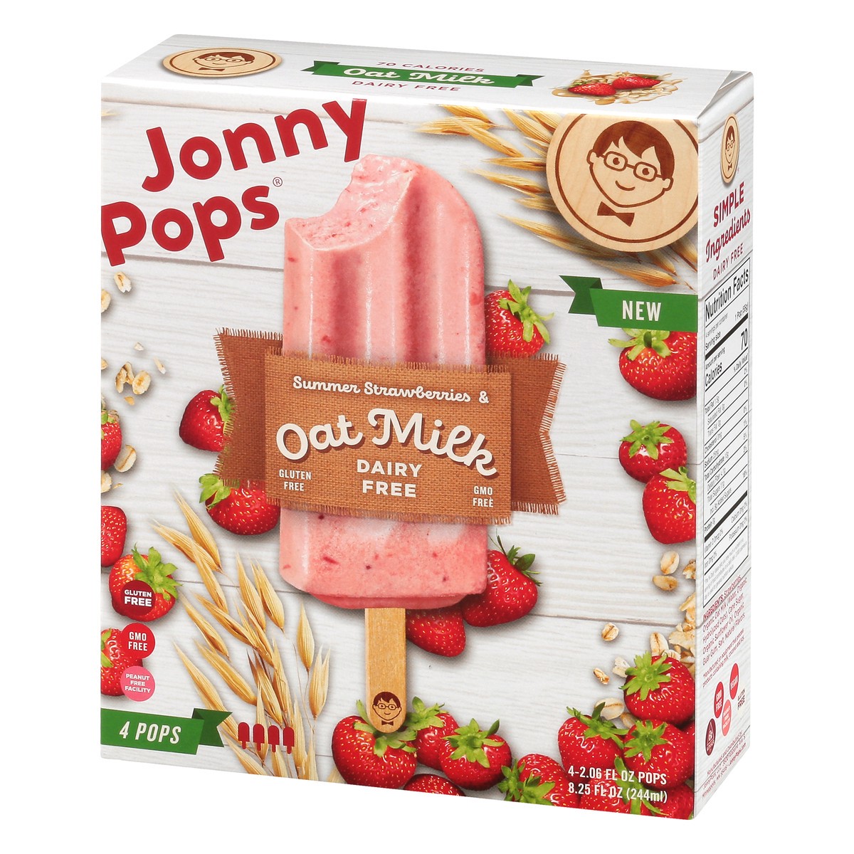 slide 3 of 9, Jonny Pops Dairy Free Strawberry & Oat Milk Pops, 1 ct
