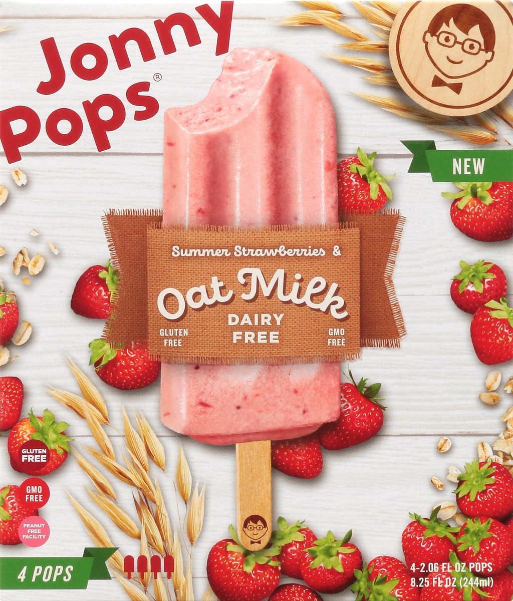 slide 1 of 9, Jonny Pops Dairy Free Strawberry & Oat Milk Pops, 1 ct