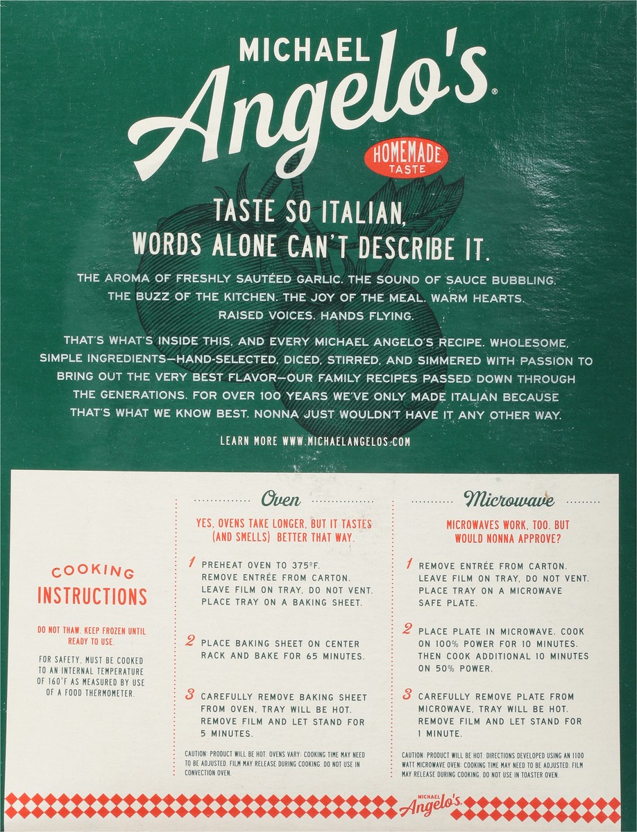 slide 2 of 9, Michael Angelo's Vegetable Lasagna Family Size 30 oz, 30 oz