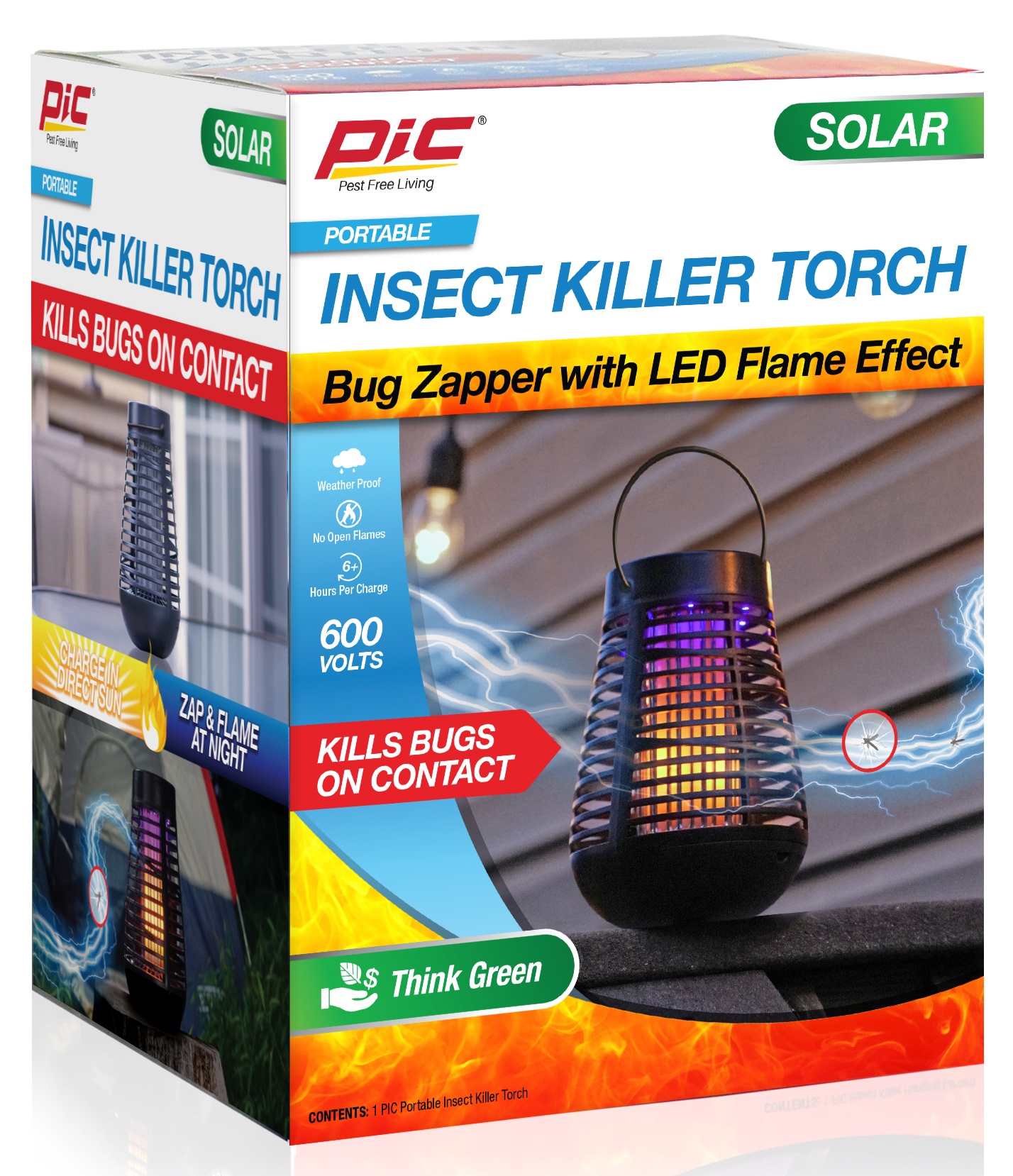 slide 1 of 1, Pic Solar Bug Zapper & Led Lantern, 1 ct