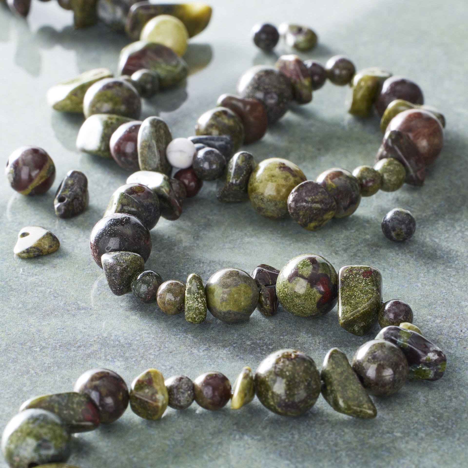 slide 3 of 3, Dragon Blood Stone Mix Beads By Bead Landing, 4mm-8mm