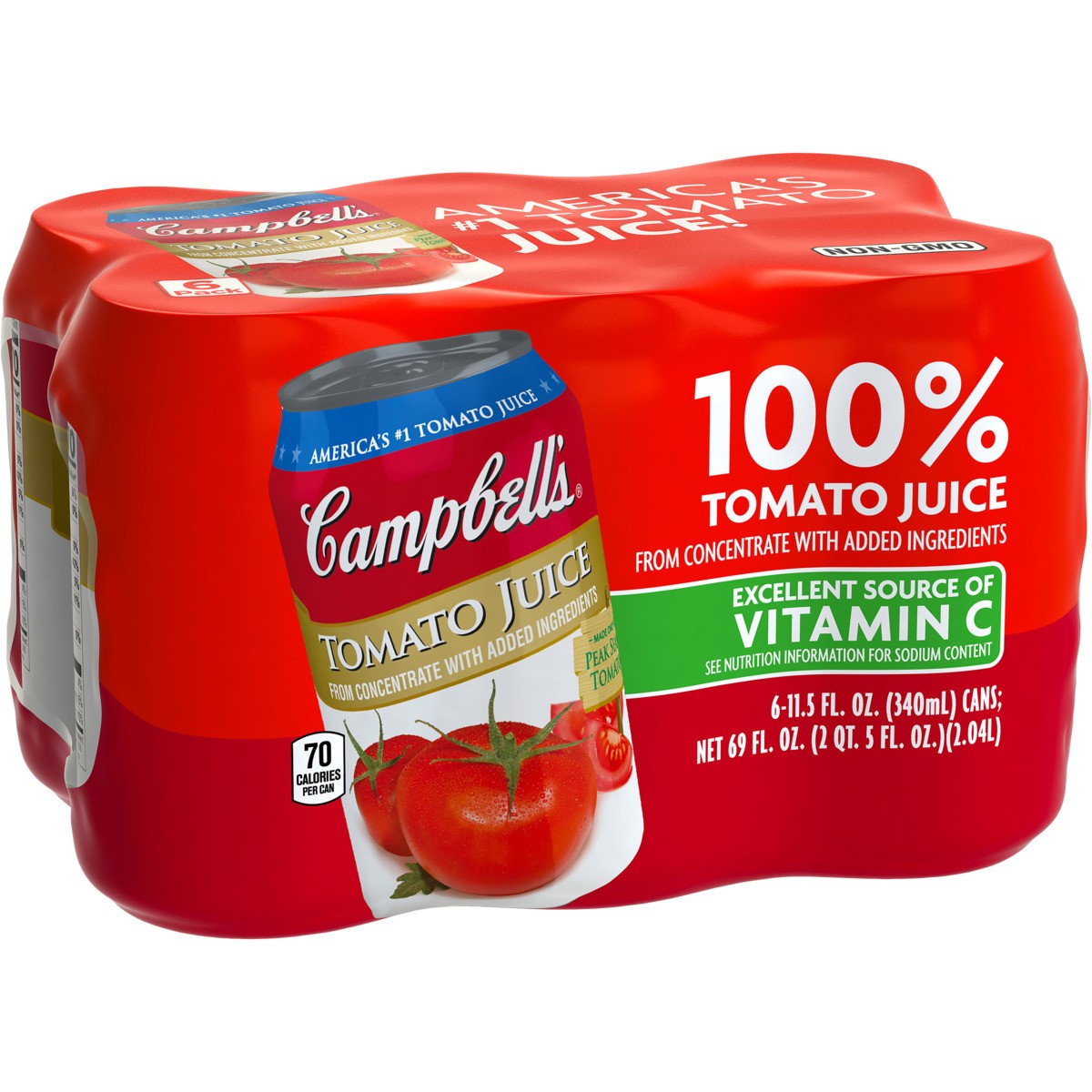 slide 11 of 11, Campbell's Tomato Juice, 11.5 oz Can (Pack of 6), 6 ct; 11.5 fl oz