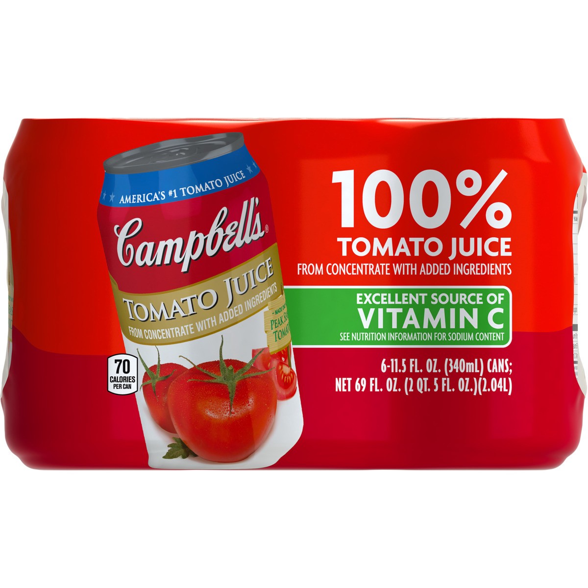 slide 10 of 11, Campbell's Tomato Juice, 11.5 oz Can (Pack of 6), 6 ct; 11.5 fl oz