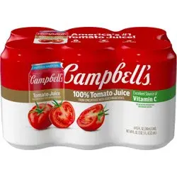 Campbell's 100% Tomato Juice, 11.5 fl oz Can (6 Pack)