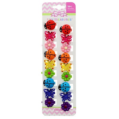 slide 1 of 1, Tiny Treasures Mini Plastic Barrettes, 18 ct