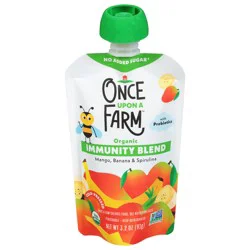 Once Upon a Farm Organic Mango Banana & Spirulina Immunity Blend 3.2 oz