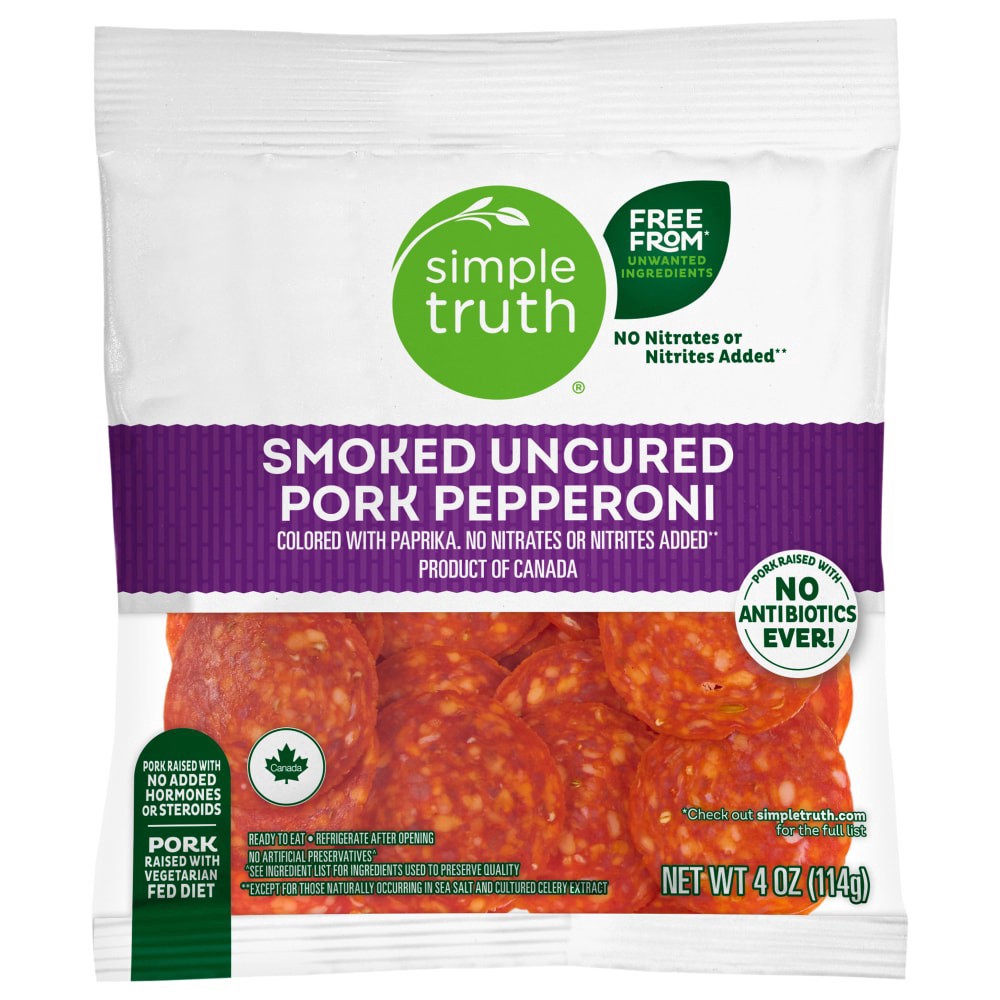 slide 2 of 3, Simple Truth® Smoked Uncured Pork Pepperoni, 4 oz