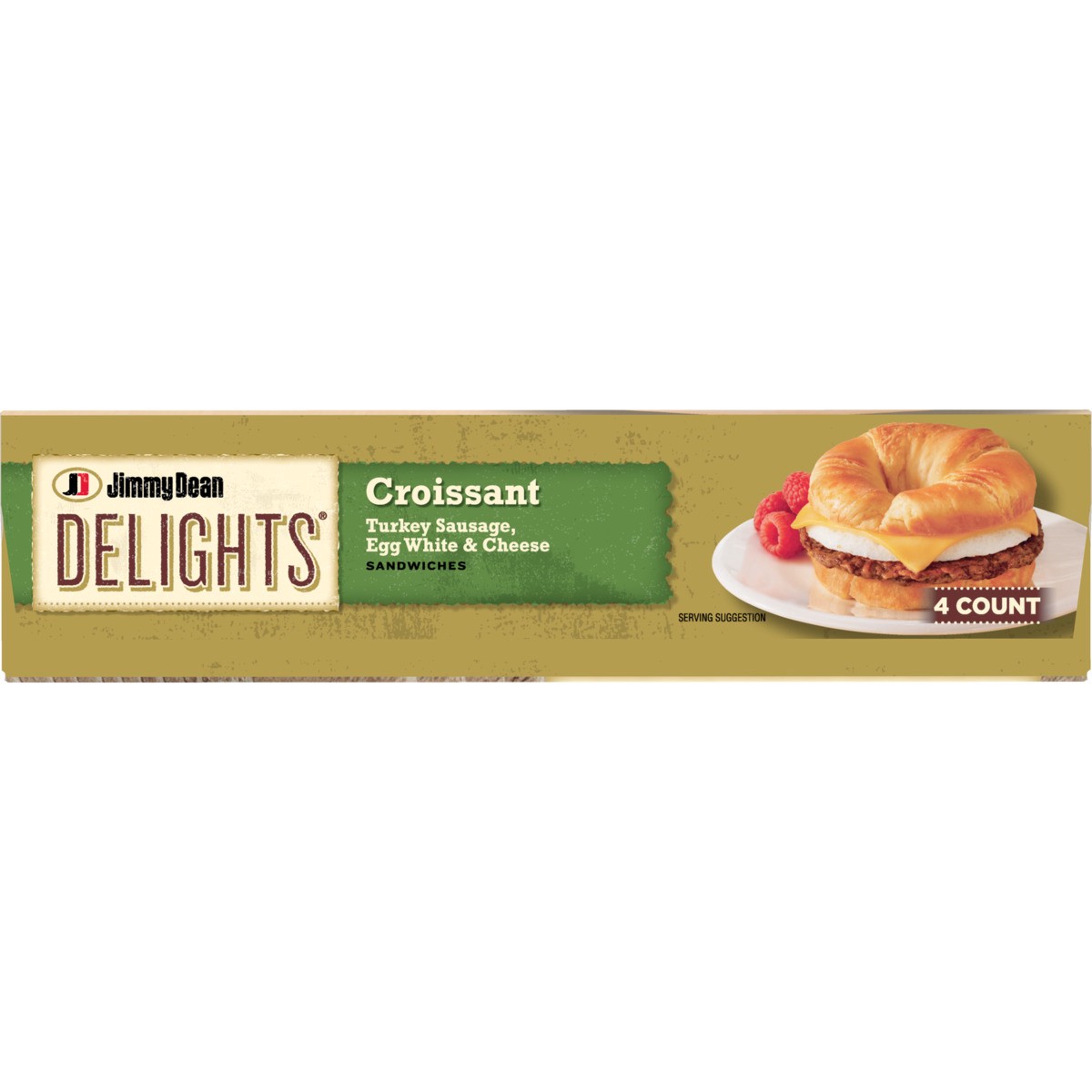 slide 7 of 9, Jimmy Dean Delights Croissant Breakfast Sandwiches with Turkey Sausage, Egg White, and Cheese, Frozen, 4 Count, 544.31 g