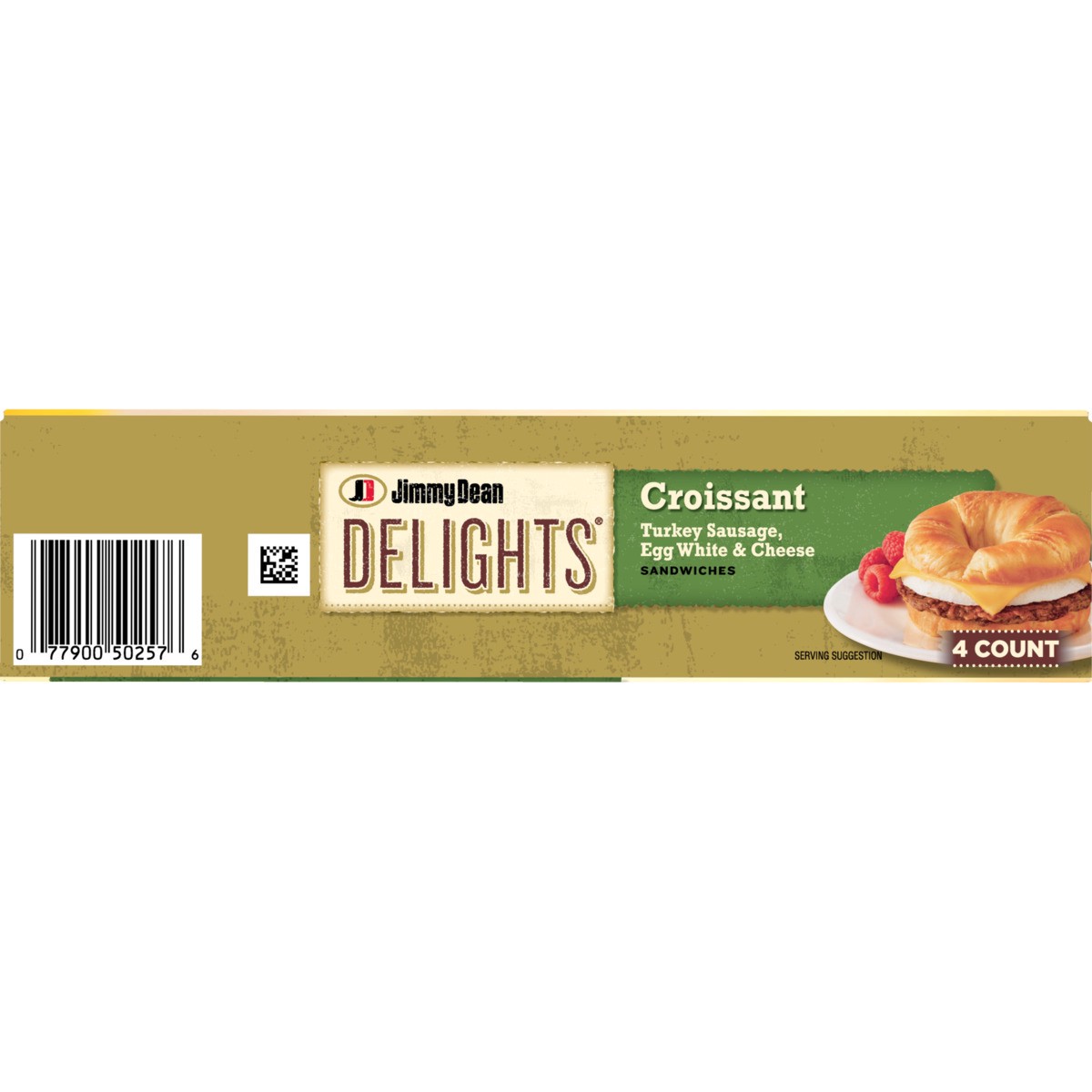 slide 4 of 9, Jimmy Dean Delights Croissant Breakfast Sandwiches with Turkey Sausage, Egg White, and Cheese, Frozen, 4 Count, 544.31 g