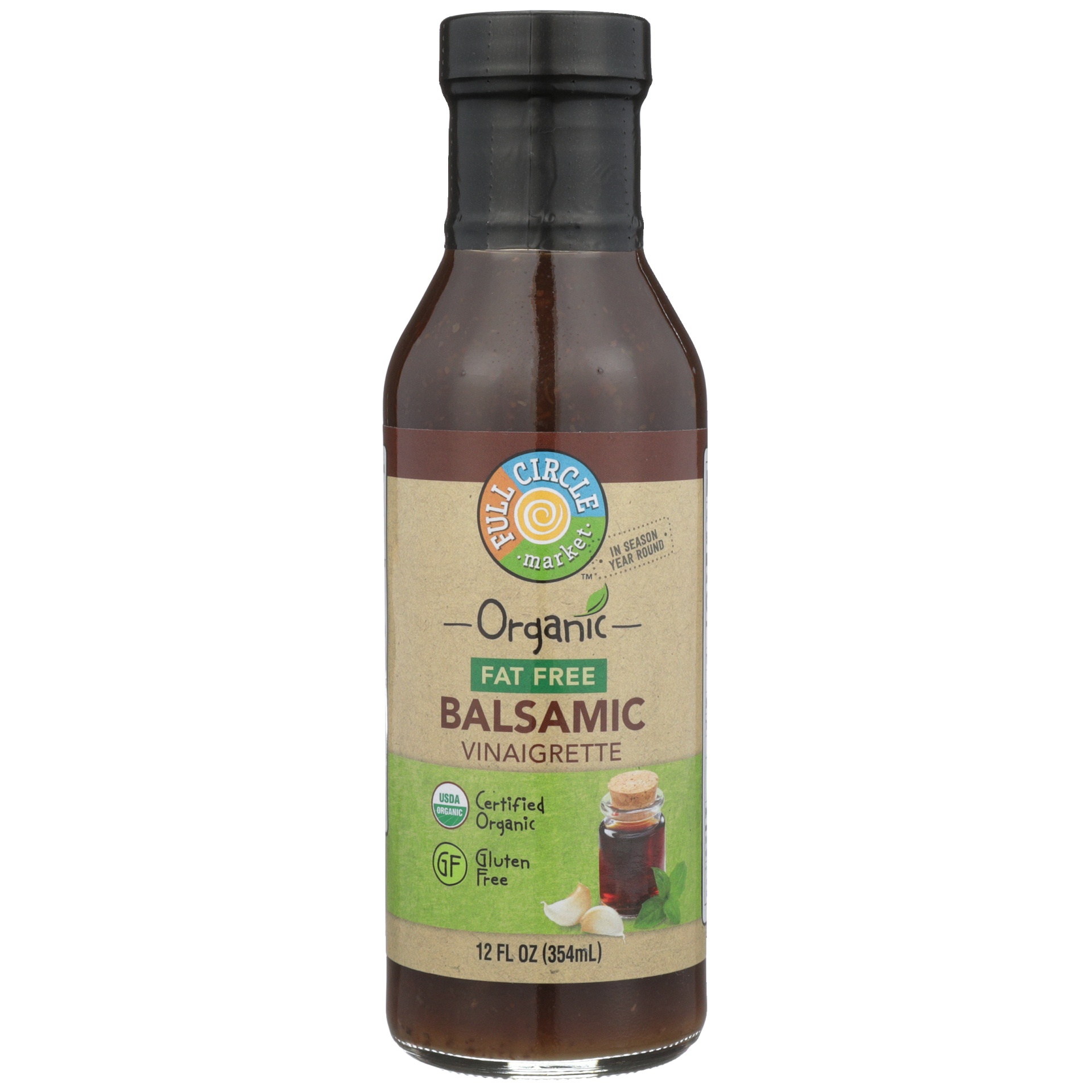 slide 1 of 6, Full Circle Market Organic Balsamic Vinaigrette Fat Free Salad Dressing, 12 fl oz