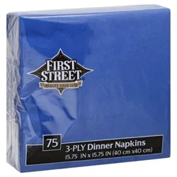 First Street Cobalt 3 Ply Dinner Napkins