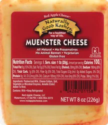 Red Apple Cheese Naturally Good Kosher Muenster Cheese 8 oz