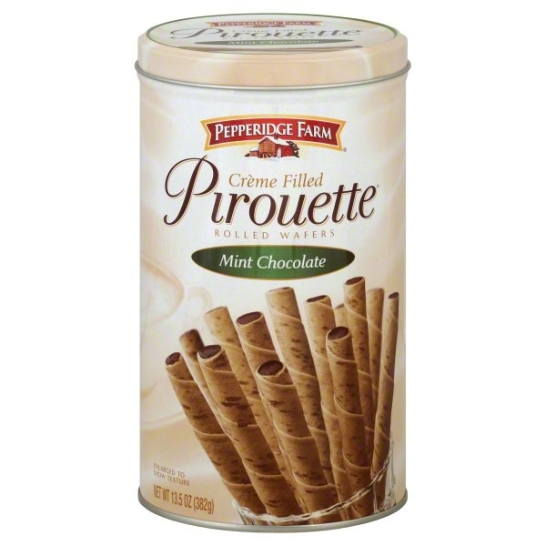 slide 1 of 1, Pepperidge Farm Mint Chocolate Creme Filled Rolled Wafers, 13.5 oz