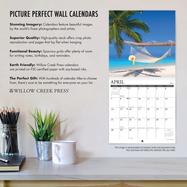 slide 3 of 5, 2024 Willow Creek Press Monthly Wall Calendar, 12"" X 12"", Big Day, January To December 2024, 1 ct