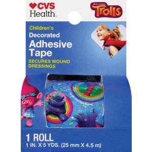 slide 1 of 1, CVS Health Children's Trolls Decorated Adhesive Tape, 1 ct