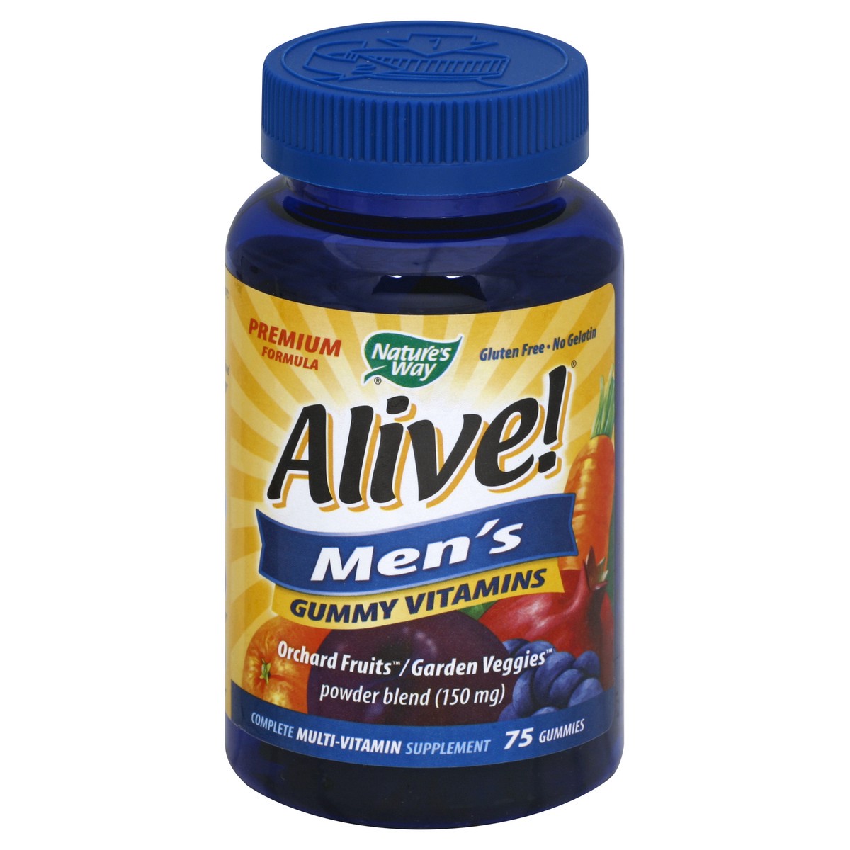 slide 3 of 3, Nature's Way Alive! Men's Premium Orange, Grape & Cherry Flavored Multivitamin 75 Gummies, 75 ct