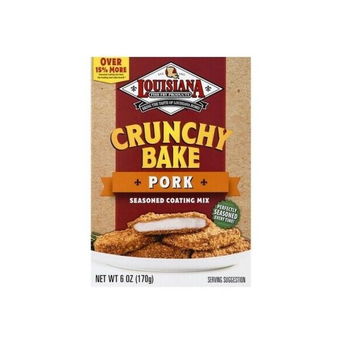 slide 1 of 5, Louisiana Fish Fry Products Crunchy Bake Pork Seasoned Coating Mix 6 oz, 6 oz