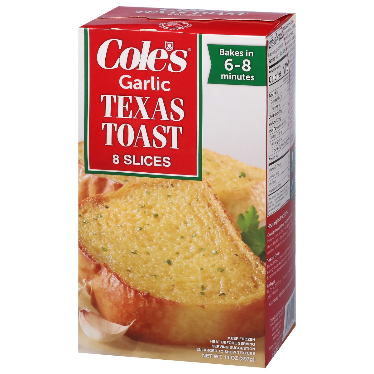 slide 3 of 9, Cole's Garlic Texas Toast 8 ea, 8 ct