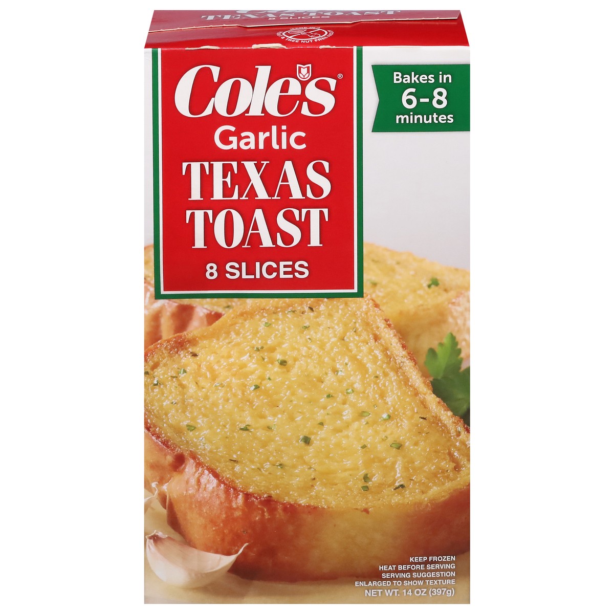 slide 1 of 9, Cole's Garlic Texas Toast 8 ea, 8 ct
