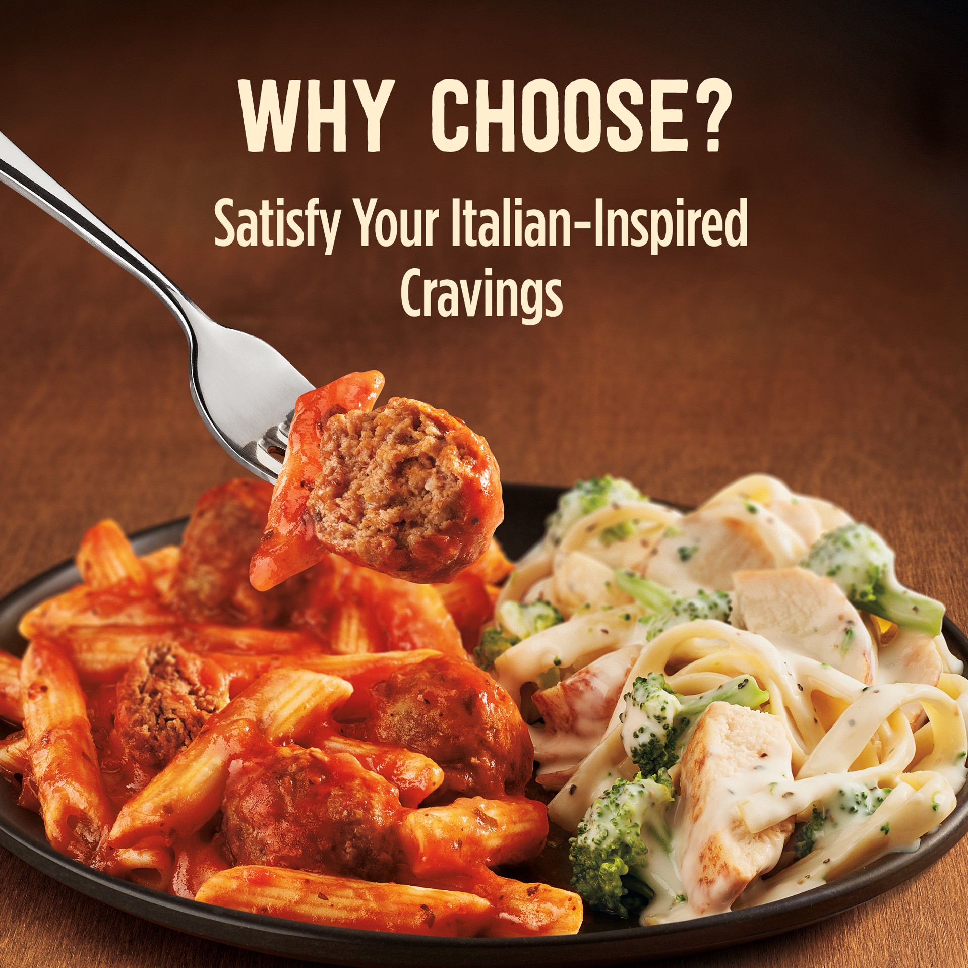 slide 5 of 5, Marie Callender's Duos, Meatball Marinara & Fettuccini with Chicken & Broccoli, Frozen Meal, 14 oz., 14 oz